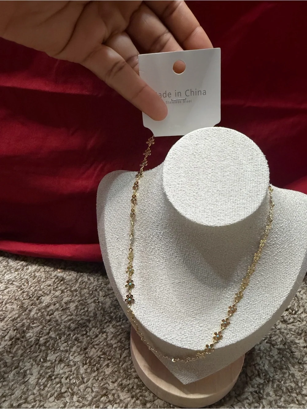Gold Floral Chain Necklace